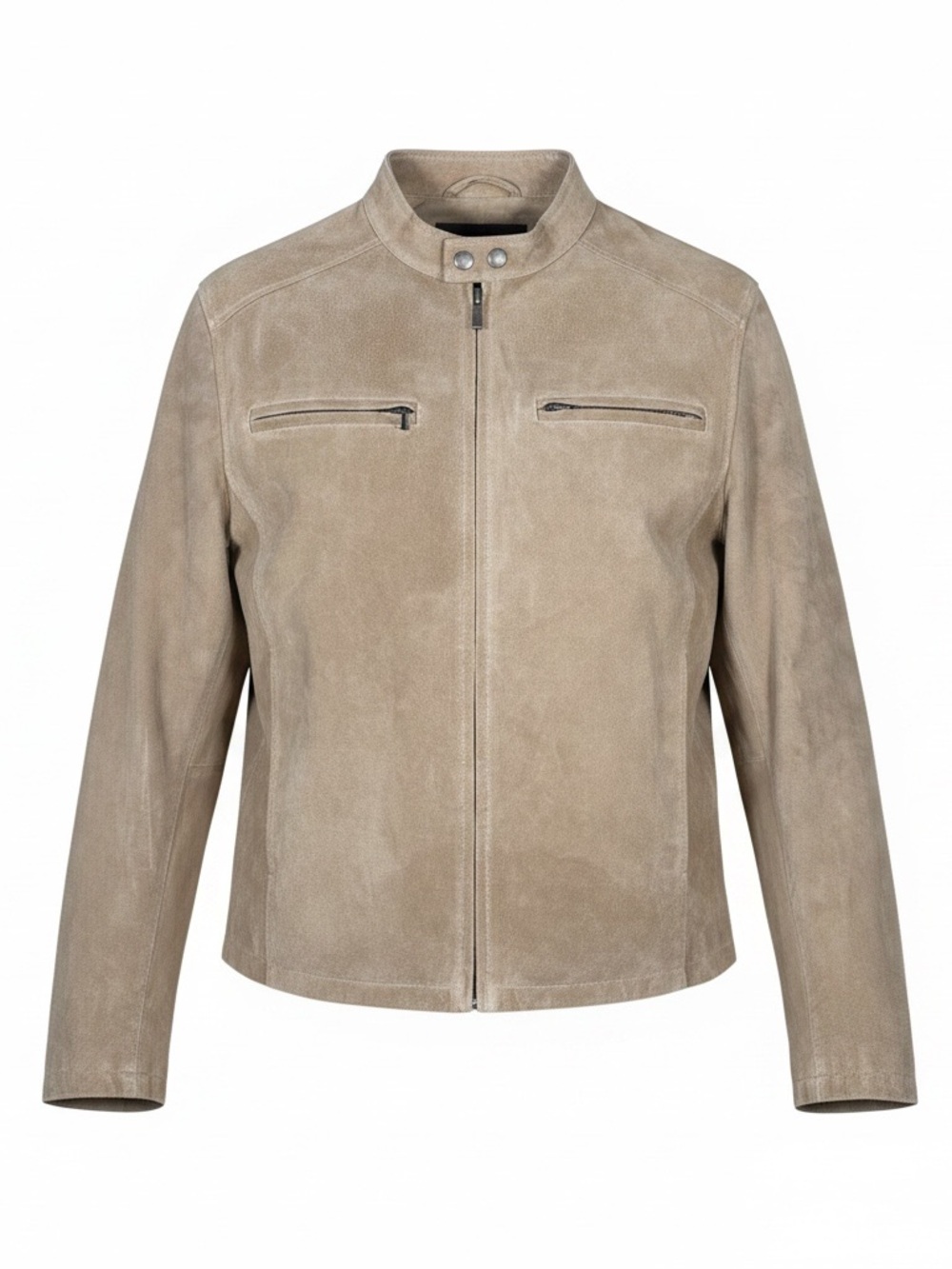 Wilsons Leather M. Julian Suede Leather Cafe Racer Jacket Mens Large Tan NWT